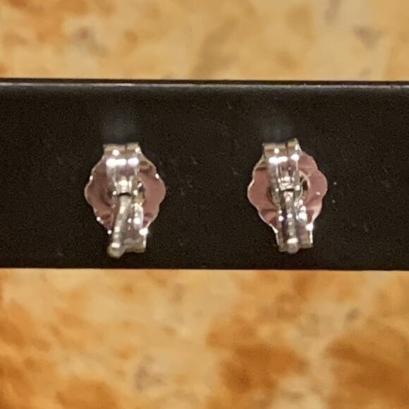 Sterting Silver and Light Amethyst Emerald Cut Stud Earrings - Picture 7 of 7